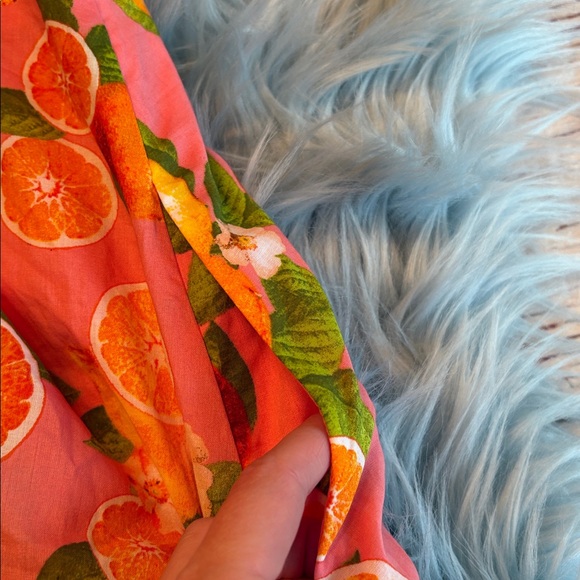 Talbots Tiered Maxi Dress Lemons and Oranges sz 2P - Picture 7 of 9